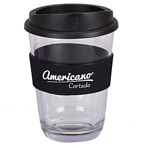Additional Image 2 - a clear plastic cup with a black lid