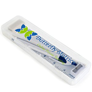 Additional Image 2 - a white and blue toothbrush in a plastic container