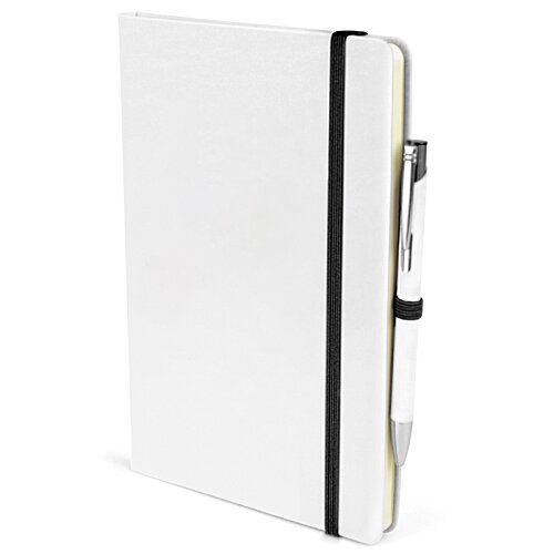 Additional Image 1 - a white notebook with a black band