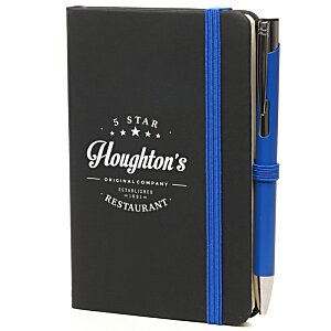 Additional Image 3 - a black and blue notebook with a blue pen