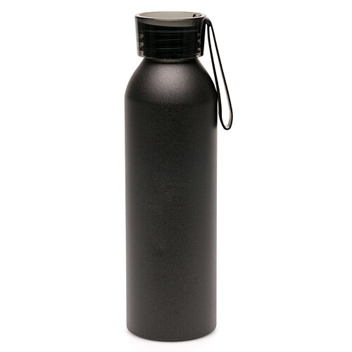 Additional Image 3 - a black water bottle with a black strap