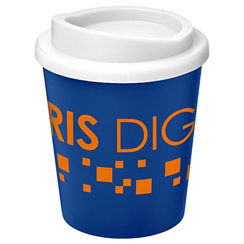 Additional Image 4 - a blue and white cup with orange text