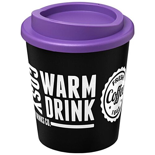 Additional Image 3 - a black and purple coffee cup with a purple lid