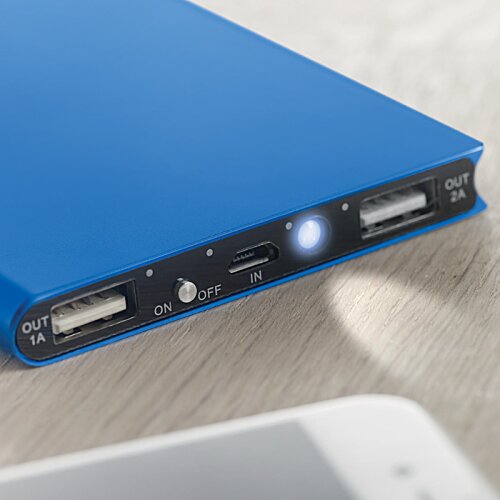 Additional Image 1 - a blue rectangular device with a light on it