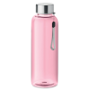 a pink water bottle with a silver lid