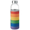 View Image 2 of 3 of Utah Glass Water Bottle with Neoprene Pouch - Rainbow