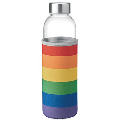 Additional Image 1 - a water bottle with a rainbow stripe