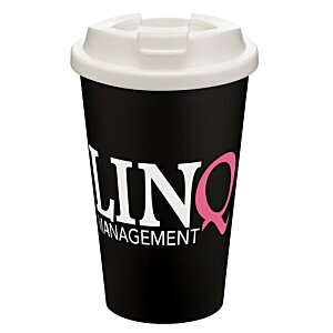 Additional Image 2 - a black coffee cup with white lid