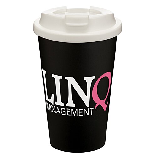 Additional Image 2 - a black coffee cup with white lid