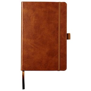 Additional Image 1 - a brown leather notebook with a bookmark