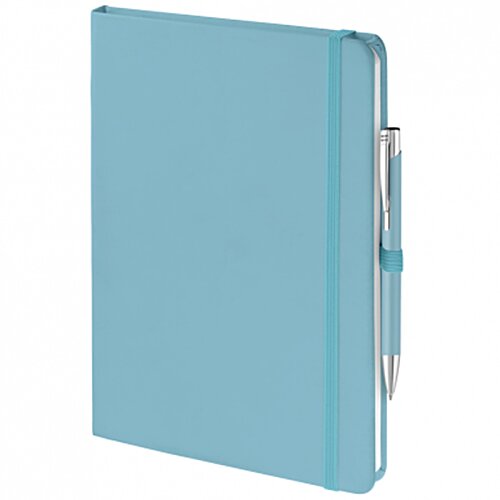 Additional Image 7 - a blue notebook with a silver pen