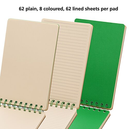 Additional Image 7 - a green and white spiral bound notebooks