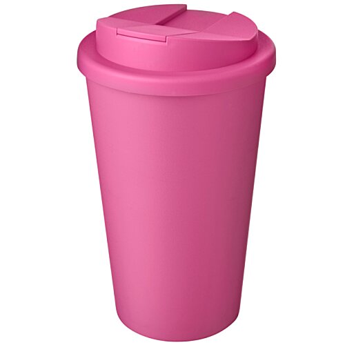 Additional Image 3 - a pink plastic cup with a lid