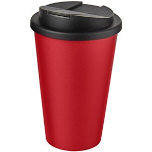 Additional Image 3 - a red coffee cup with a black lid