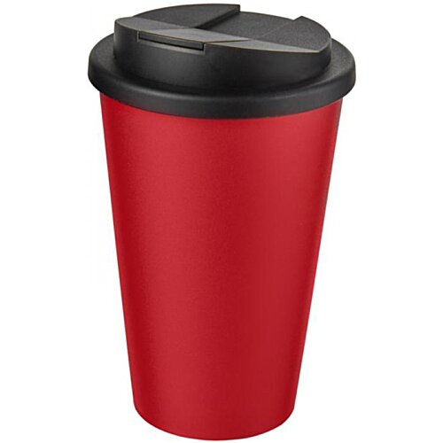 Additional Image 3 - a red coffee cup with a black lid