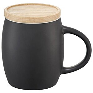 Additional Image 1 - a black mug with a wooden top