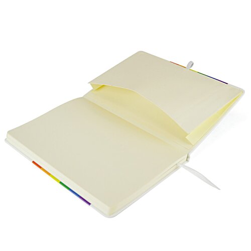 Additional Image 1 - a white notebook with rainbow colored pages