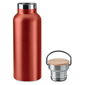 Additional Image 1 - a red metal bottle next to a small metal bucket