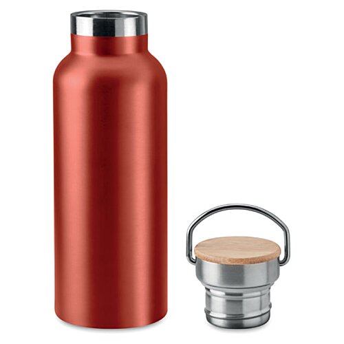 Additional Image 1 - a red metal bottle next to a small metal bucket