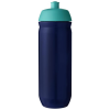 a blue and green water bottle