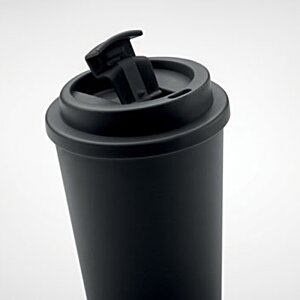 Additional Image 3 - a black plastic cup with a lid