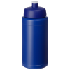 a blue plastic water bottle