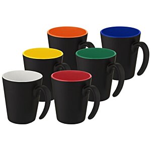 Additional Image 2 - a group of black mugs with different colors