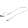 a white cord with a metal clasp