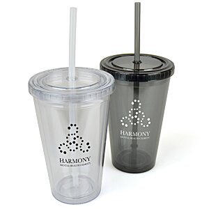 Additional Image 1 - a couple of plastic cups with straws