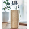 View Image 4 of 7 of Utah Glass Water Bottle with Jute Pouch