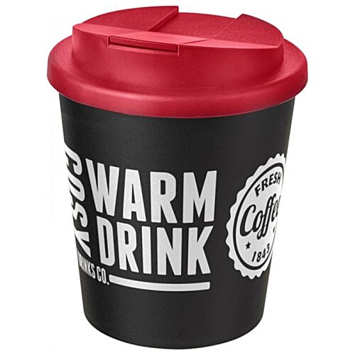Additional Image 6 - a black and red coffee cup with a red lid