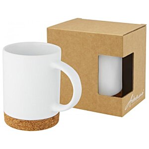 Additional Image 2 - a white mug with a brown handle next to a brown box