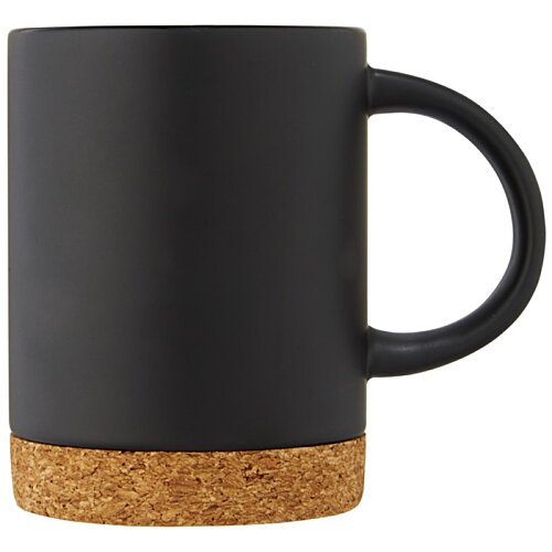 Additional Image 3 - a black mug with a cork rim