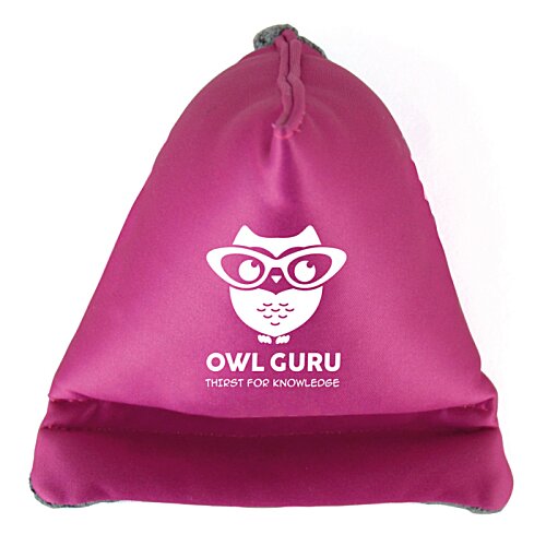 Additional Image 2 - a pink beanie with a logo on it