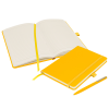 a yellow notebook and pen