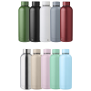 a group of different colored bottles