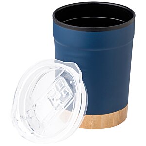 Additional Image 1 - a blue and gold cup with lid