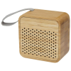 a wooden speaker with a strap