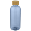 a clear plastic bottle with a brown cap