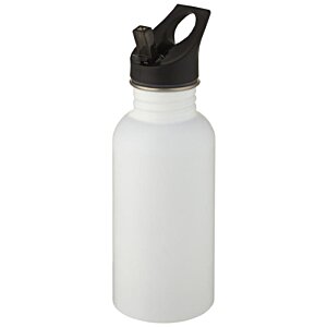 Additional Image 3 - a white water bottle with a black lid