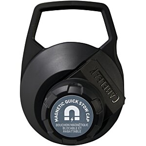 Additional Image 4 - a black kettlebell with a blue circle