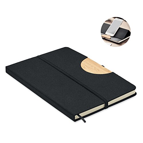 Additional Image 1 - a black notebook with a gold circle