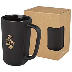 Additional Image 2 - a black coffee mug next to a box