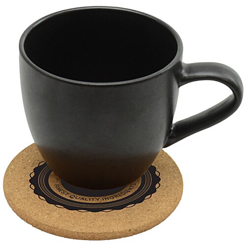 Additional Image 1 - a black mug on a coaster