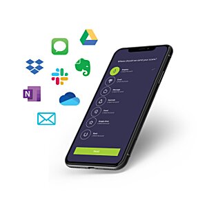 Additional Image 5 - a black cellphone with green screen and many icons