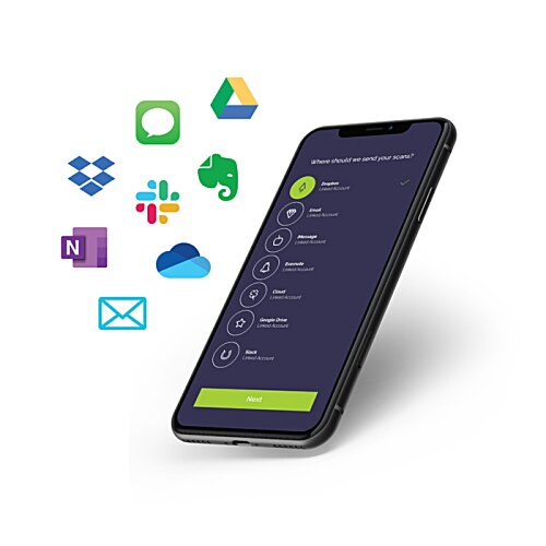 Additional Image 5 - a black cellphone with green screen and many icons