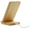 a wooden charging device with a cord