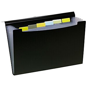 Additional Image 2 - a black file folder with yellow and blue labels