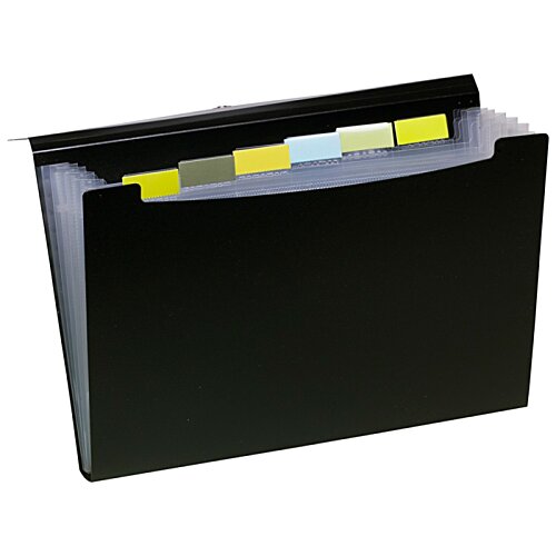 Additional Image 2 - a black file folder with yellow and blue labels
