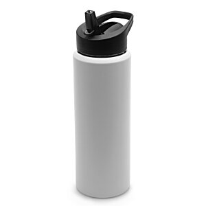 Additional Image 1 - a white water bottle with a black lid